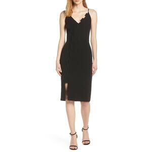 HARLYN NEW $138 Lace-Up Sleeveless Sheath‎ Dress in Black Small